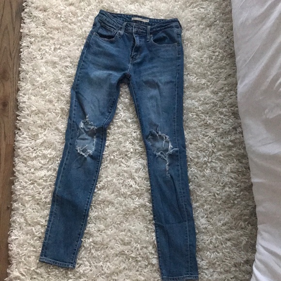 levi's 721 high rise skinny rugged indigo